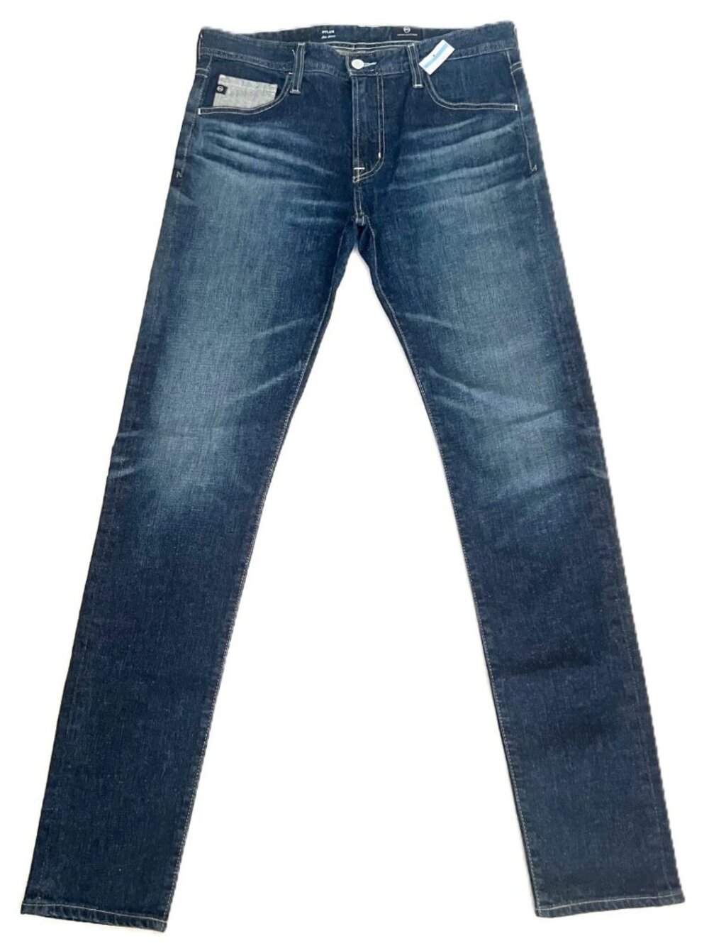 NWOT AG DYLAN Slim Skinny Jeans Whiskered With Light Colored Coin Pocket 32 x 34